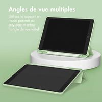 Accezz Coque tablette portefeuille Smart Silicone Apple iPad 9 (2021) 10.2 pouces / iPad 8 (2020) 10.2 pouces / iPad 7 (2019) 10.2 pouces - Vert clair