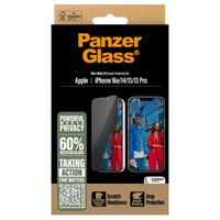 PanzerGlass Protection d'écran Privacy Ultra-Wide Fit Anti-bactérienne avec applicateur Apple iPhone 17e / 16e / 14 / 13 / 13 Pro