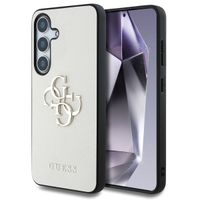 Guess Coque 4G Metal Logo Saffiano Samsung Galaxy S25 - Beige