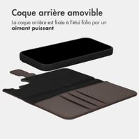 imoshion Étui portefeuille luxe 2-en-1 amovible Apple iPhone 16 - Marron