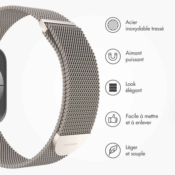 imoshion Bracelet magnétique milanais Apple Watch | 44/45/46/49 mm - Taille M - Starlight