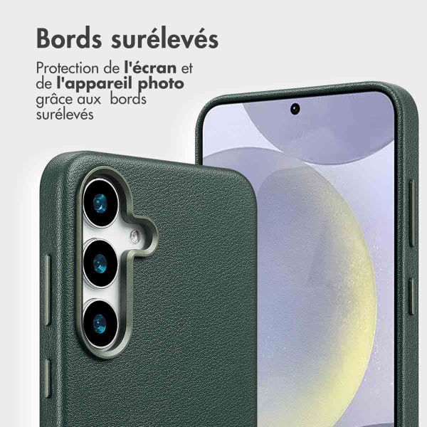 Accezz Étui de télephone portefeuille en cuir 2-en-1 avec MagSafe Samsung Galaxy S25 Plus - Cedar Green