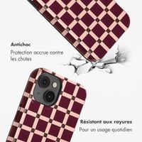 Selencia Coque arrière Vivid avec MagSafe Apple iPhone 14 - Check This Burgundy