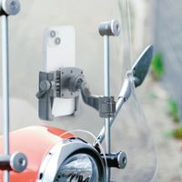Lampa Support de téléphone Smart Grip pour scooter - Rotation à 360° - Fixation sur rétroviseur et pare-brise - Noir