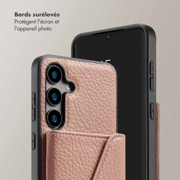 Selencia Coque de télephone Sera avec cordon et porte-cartes enveloppe Samsung Galaxy S24 - Old Pink