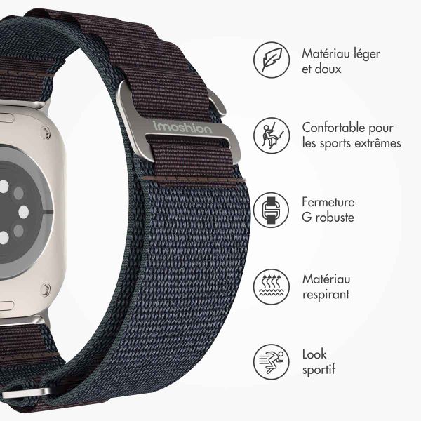 imoshion Bracelet en nylon Alpine Apple Watch | 38/40/41/42 mm - Indigo