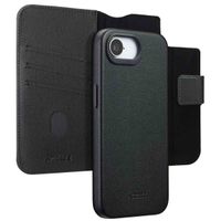 Accezz Étui de télephone portefeuille en cuir 2-en-1 avec MagSafe Apple iPhone 17e / 16e - Onyx Black