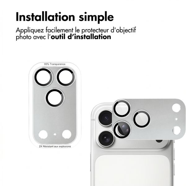 imoshion Protection Caméra en verre trempé 2 Pack pour l'Apple iPhone 18 Pro Max - Argent