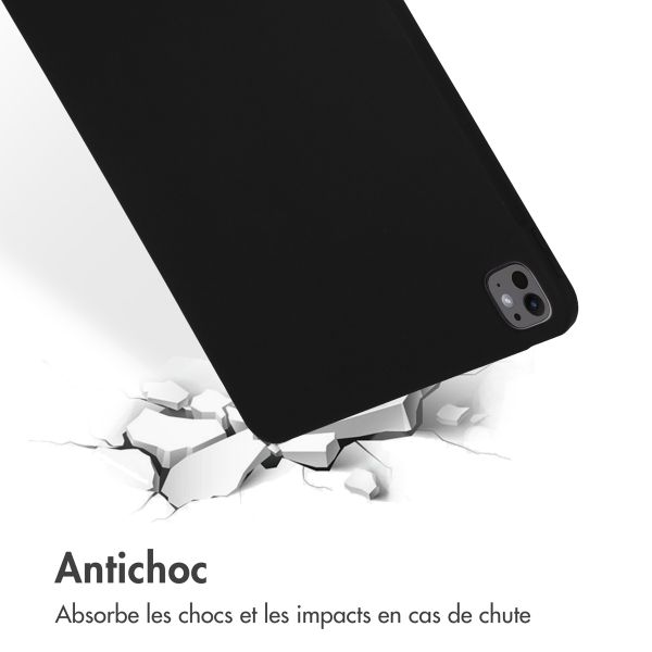 Accezz Coque Liquid Silicone avec porte-stylet Apple iPad Pro 13 (2025) M5 / (2024) M4 - Noir