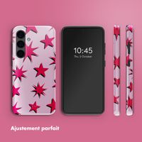 Selencia Coque arrière Vivid Samsung Galaxy S24 - Stars Rubine Red Light Pink