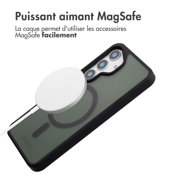 Accezz Coque Givrée Robuste avec MagSafe Samsung Galaxy S25 Ultra - Noir