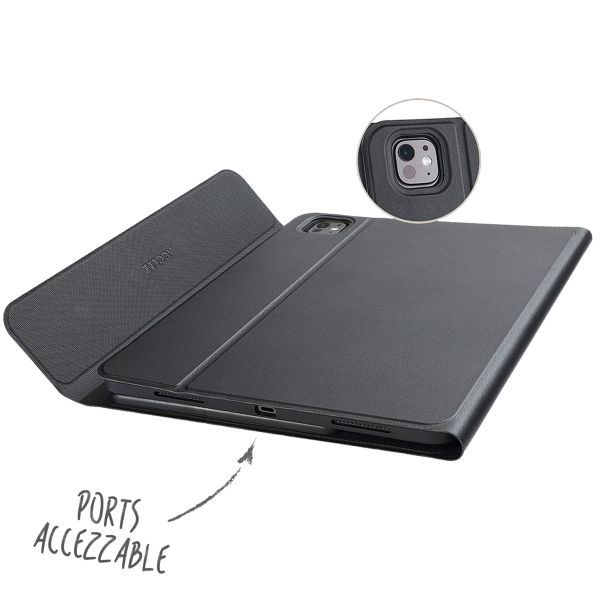 Accezz Étui de tablette portefeuille Bluetooth Clavier Apple iPad Pro 13 (2025) M5 / (2024) M4 - AZERTY / FR - Noir