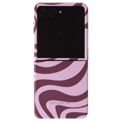 Selencia Coque arrière Vivid avec MagSafe Samsung Galaxy Z Flip 8 - Wavy Swirl Pink Plum