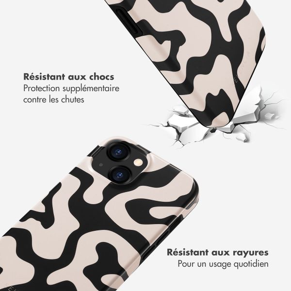 Selencia Coque arrière Vivid Apple iPhone 15 - Art Wave Black