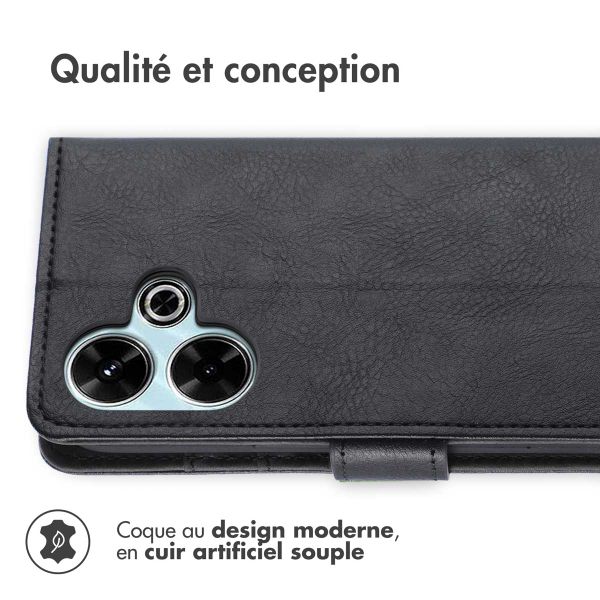imoshion Étui de télephone portefeuille de luxe Xiaomi Redmi 13 4G - Noir
