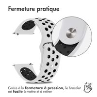 imoshion Bracelet sport en silicone  - Connexion universelle 22 mm - White / Black