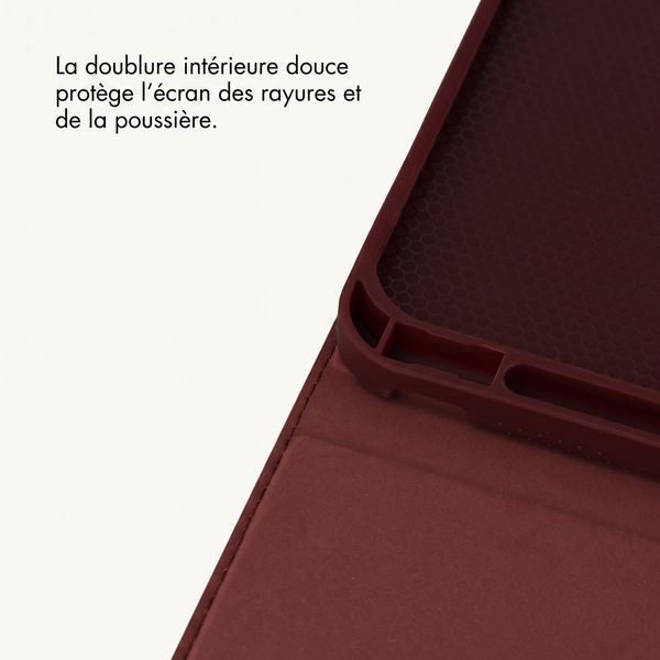 Selencia Coque Croco Apple iPad Air 11 pouces (2026) M4 / (2025) M3 / (2024) M2 / Air 5 (2022) / Air 4 (2020) - Burgundy