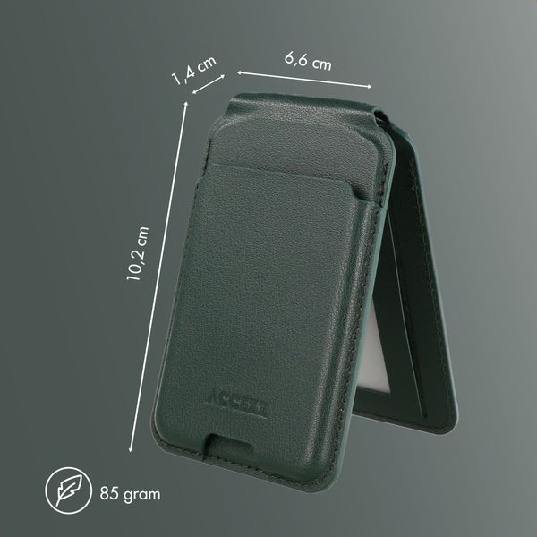 Accezz Portefeuille en cuir magnétique avec support - Compatible avec Apple Find My - Cedar Green