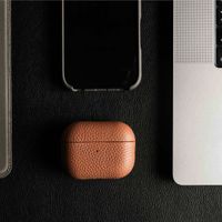 Accezz Coque en cuir véritable  Apple Airpods Pro 3 - Cognac