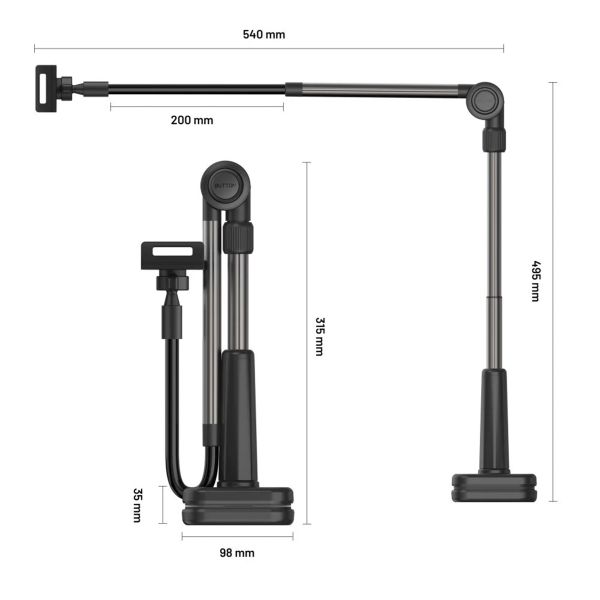 Fixed Support tablette Relax – Réglable – Rotatif à 360 degrés – Noir