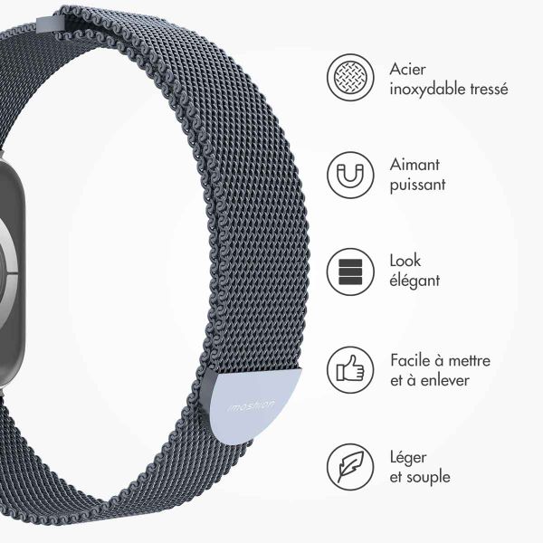 imoshion Bracelet magnétique milanais Apple Watch | 38/40/41/42 mm - Taille S - Gris foncé