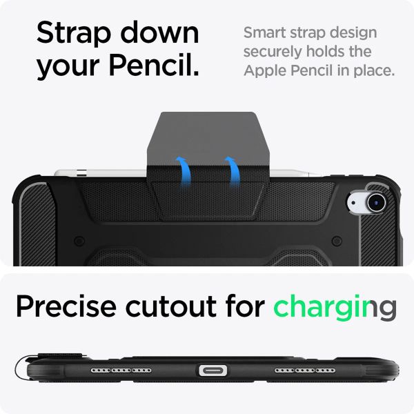 Spigen Coque tablette Rugged Armor Pro Apple iPad 11 (2025) 11 pouces A16 / iPad 10 (2022) 10.9 pouces - Noir