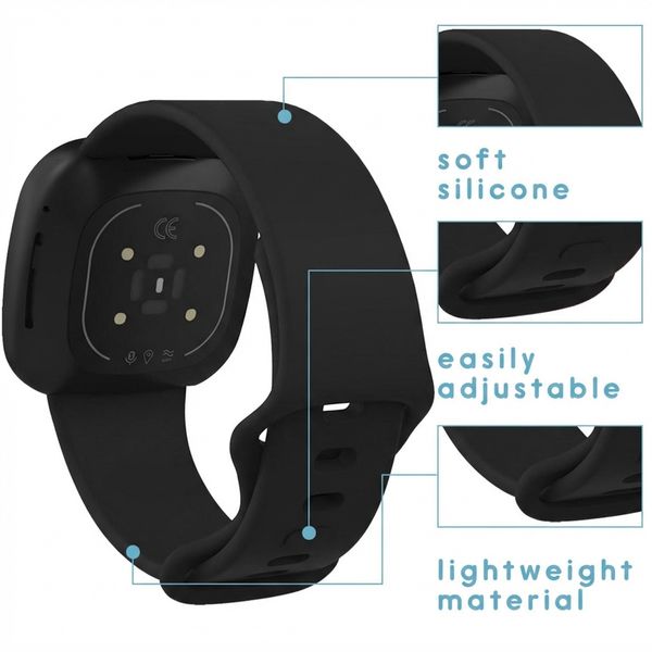 imoshion Bracelet sport en silicone Fitbit Versa 4 / 3 / Sense (2) - Noir