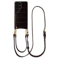 Selencia Nova coque arrière en cuir véritable avec porte-cartes Samsung Galaxy S26 Ultra - Dark Chocolate