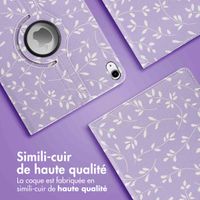 imoshion Coque tablette Design rotatif à 360° Apple iPad 11 (2025) 11 pouces A16 / iPad 10 (2022) 10.9 pouces - Lavender Flowers
