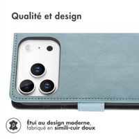 imoshion Étui de télephone portefeuille de luxe Apple iPhone 18 Pro / 17 Pro - Bleu clair