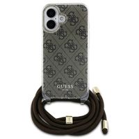 Guess Coque arrière avec cordon 4G Print Apple iPhone 16 - Marron