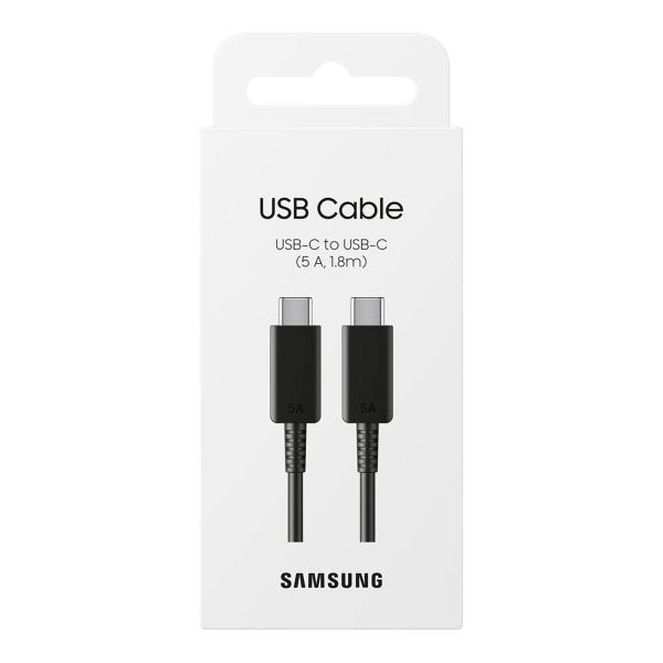 Samsung Câble USB-C vers USB-C d'origine - 5 A - 1,8 mètre - Noir