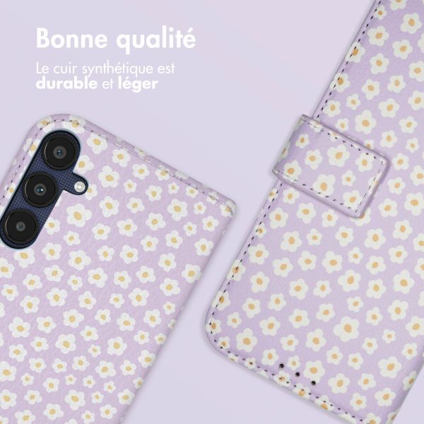imoshion Étui de télephone portefeuille Design Samsung Galaxy A36 - White Daisy
