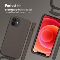imoshion Coque arrière Color avec cordon amovible et MagSafe Apple iPhone 12 (Pro) - Black Coffee