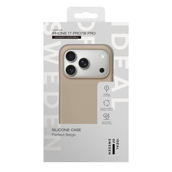 iDeal of Sweden Coque en silicone avec MagSafe Apple iPhone 18 Pro / 17 Pro - Perfect Beige
