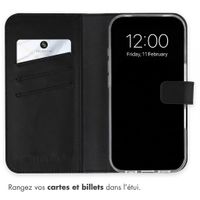 Selencia Étui portefeuille en cuir véritable Apple iPhone 18 Pro / 17 Pro - Noir
