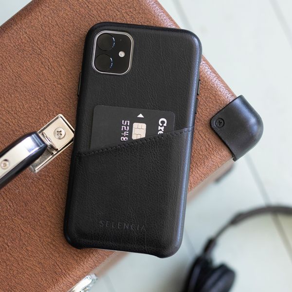 Selencia Coque arrière en cuir végan Vayu Apple iPhone 12 (Pro) - Noir