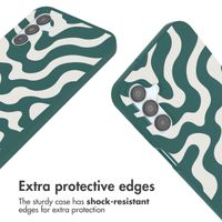 imoshion Coque design en silicone avec cordon Samsung Galaxy A15 (5G/4G) - Petrol Green Groovy