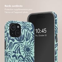 Selencia Coque arrière Vivid avec MagSafe Apple iPhone 15 - Tropical Vibes Light Blue