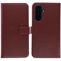 Selencia Étui portefeuille en cuir véritable Samsung Galaxy A36 / A56 - Burgundy