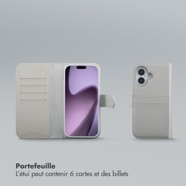 Selencia Étui portefeuille amovible Olyn avec MagSafe Apple iPhone 17 - Gris