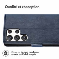 imoshion Étui de télephone portefeuille de luxe Samsung Galaxy S23 Ultra - Bleu foncé