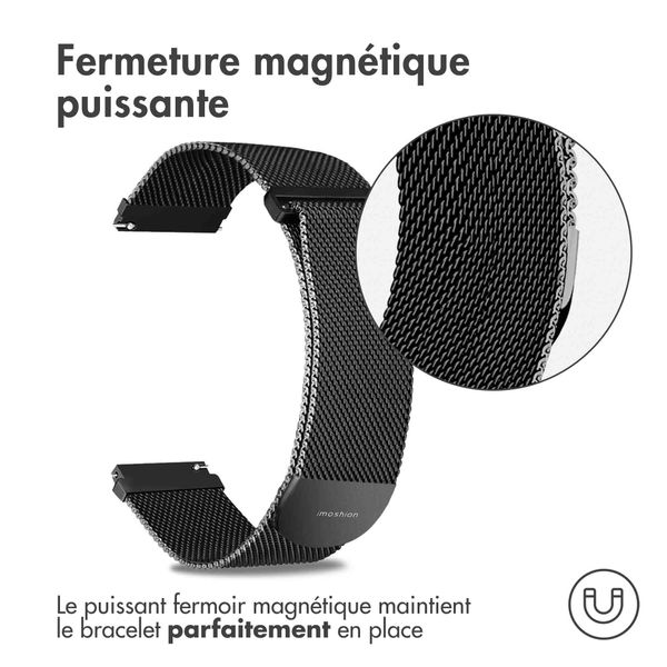 imoshion Bracelet magnétique milanais Samsung Galaxy Watch 7 40/44 mm - Noir