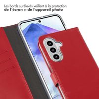 Selencia Étui portefeuille en cuir véritable Samsung Galaxy A26 - Rouge