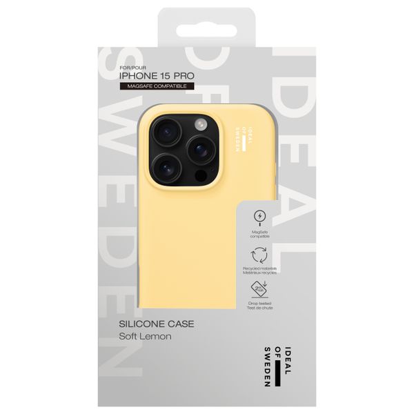 iDeal of Sweden Coque en silicone avec MagSafe Apple iPhone 15 Pro - Soft Lemon