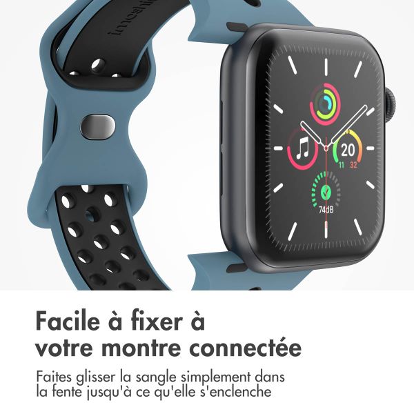 imoshion Bracelet Sport⁺ en silicone Apple Watch | 38/40/41/42 mm - Taille M/L - Blue & Black