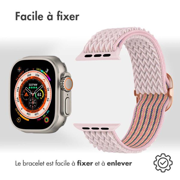 imoshion Bracelet en nylon élastique Apple Watch | 44/45/46/49 mm - Rose
