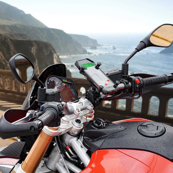 RAM Mounts Support de téléphone X-Grip® Tough-claw pour vélo / scooter / moto - Rotation à 360° - Universel - Grand - Noir