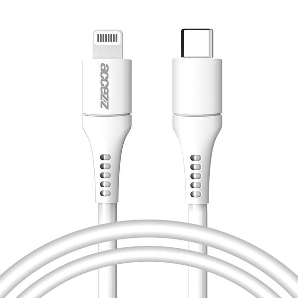 Accezz Câble Lightning vers USB-C - Certifié MFi - 1 mètre - Blanc
