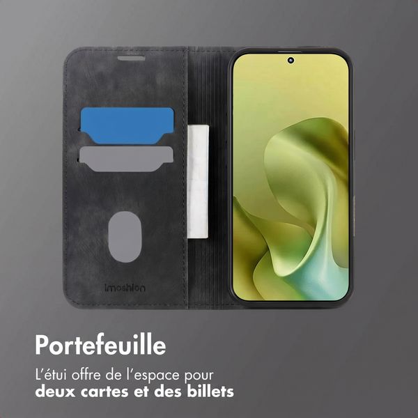 imoshion Étui de téléphone portefeuille Slim Motorola Moto G86 - Noir